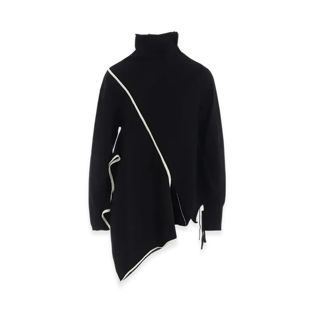 Yohji Yamamoto Plain Stitch Draped Highneck PO "Black"