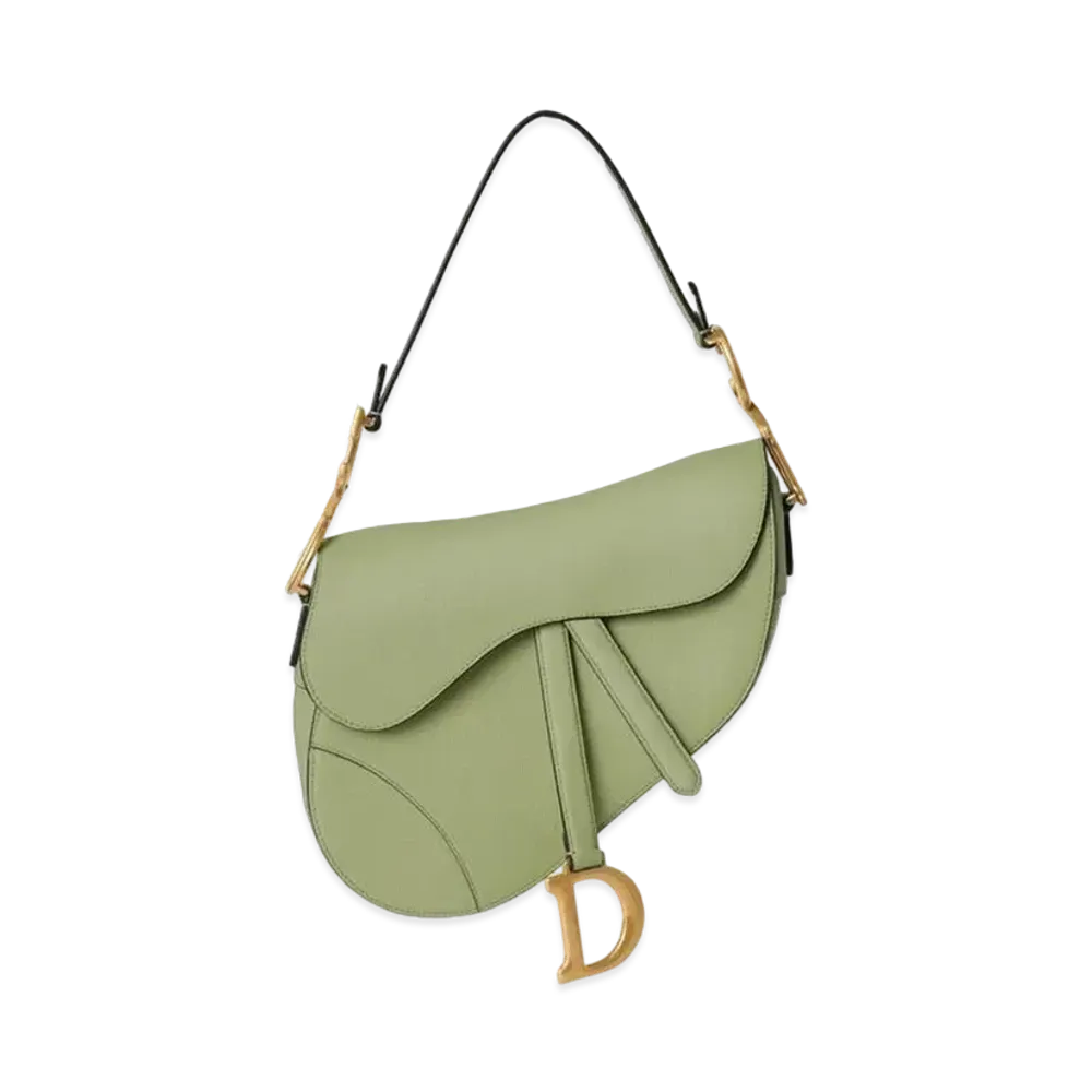 Dior Saddle Bag Strap Grained Calfskin "Ethereal Green"