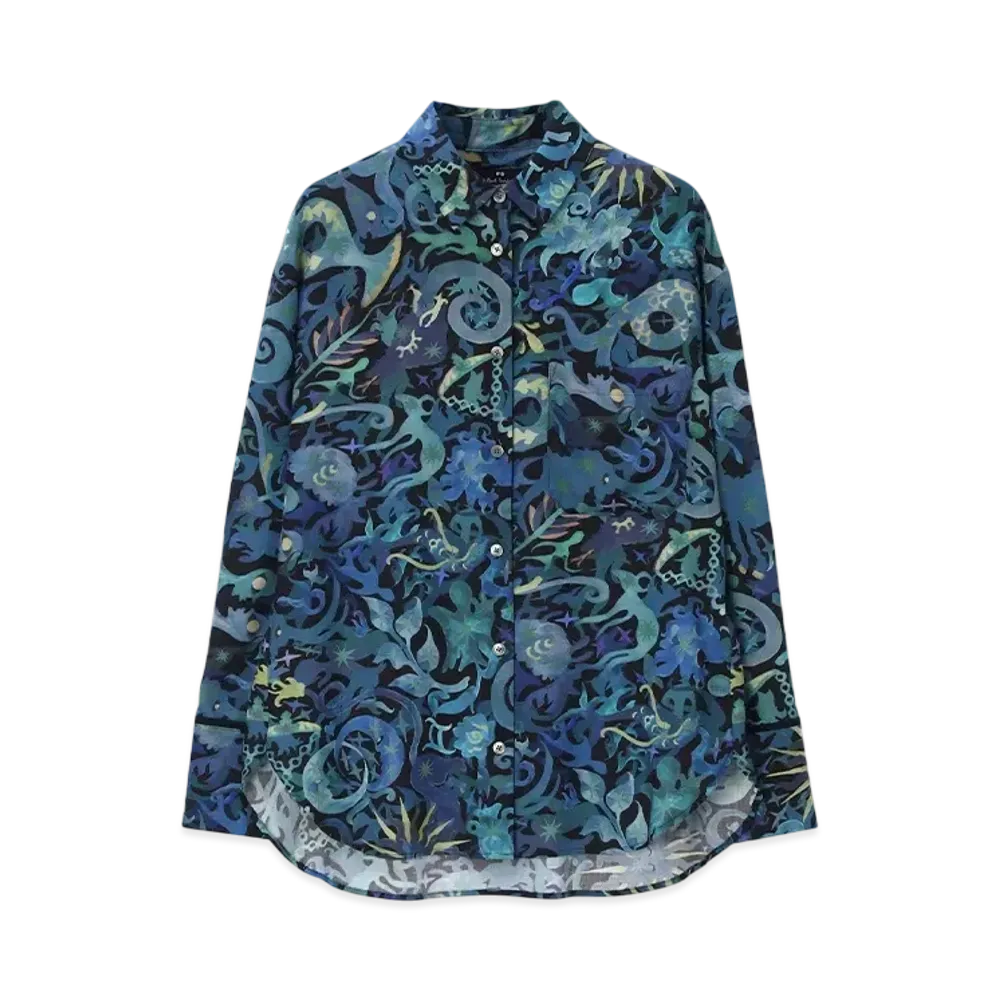 Paul Smith Women's Zodiac Long Sleeve Shirt "Blue"