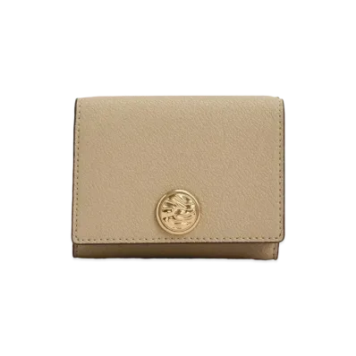 CHARLES & KEITH Blair Metallic Accent Short Wallet "Sand"