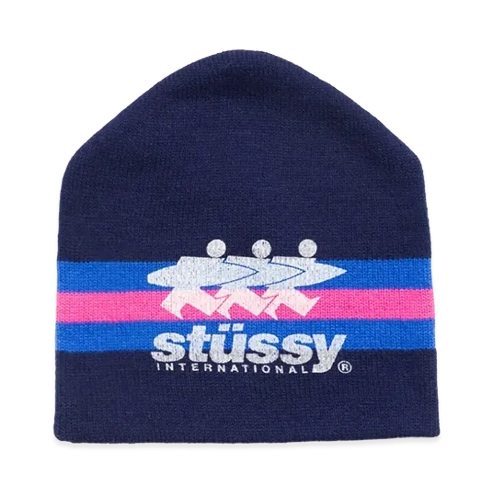 Stussy Stripe Ski Beanie "Navy"