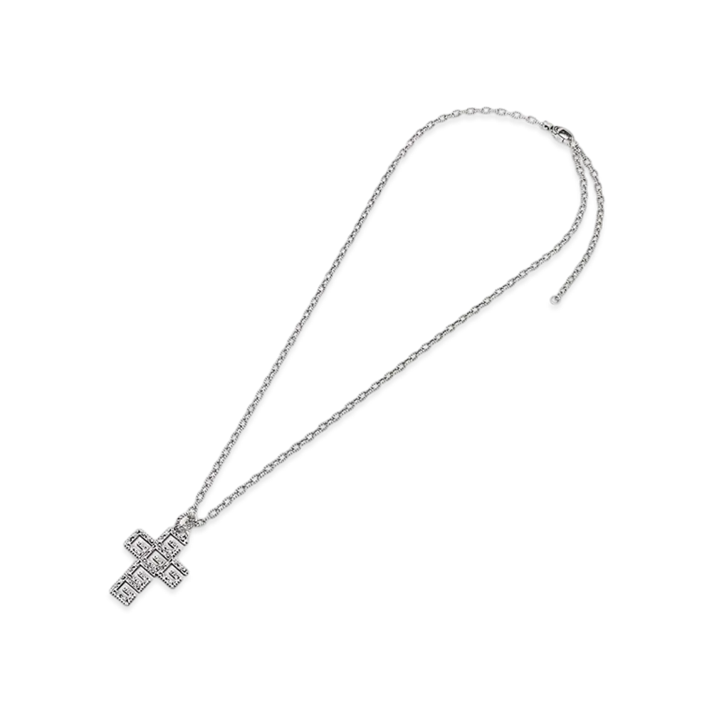 GUCCI Square G Cross Silver Necklace "Silver"
