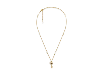 GUCCI Double G Key Necklace With Crystals