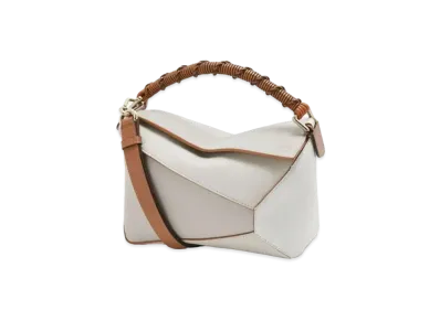 LOEWE Small Puzzle Edge Bag In Nappa Calfskin "Ghost/Soft White"