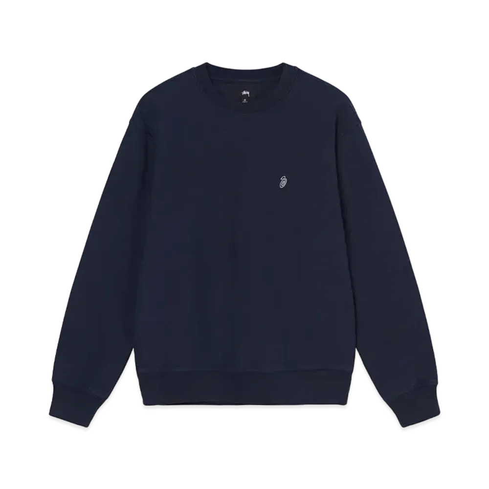 Stussy SWIRL EMBROIDERED CREW "Navy"