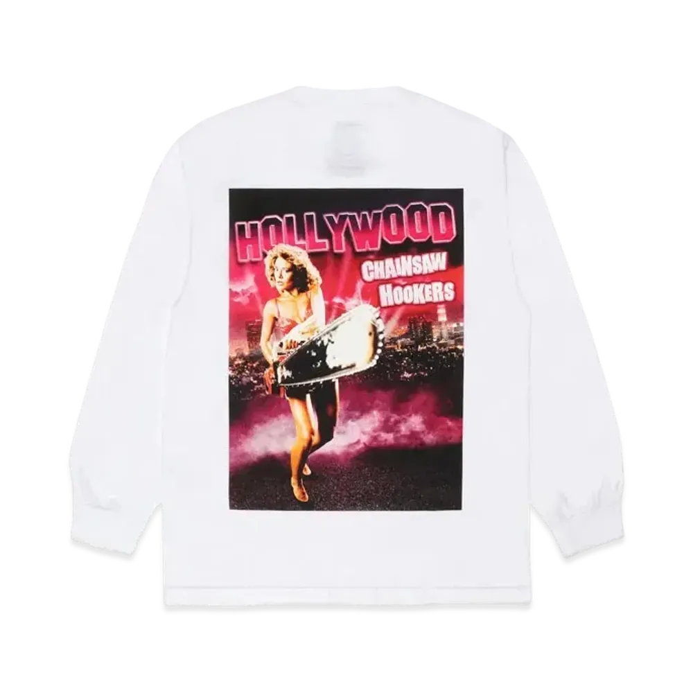 WACKO MARIA Hollywood Chainsaw Hookers / Long Sleeve T-Shirt "White"