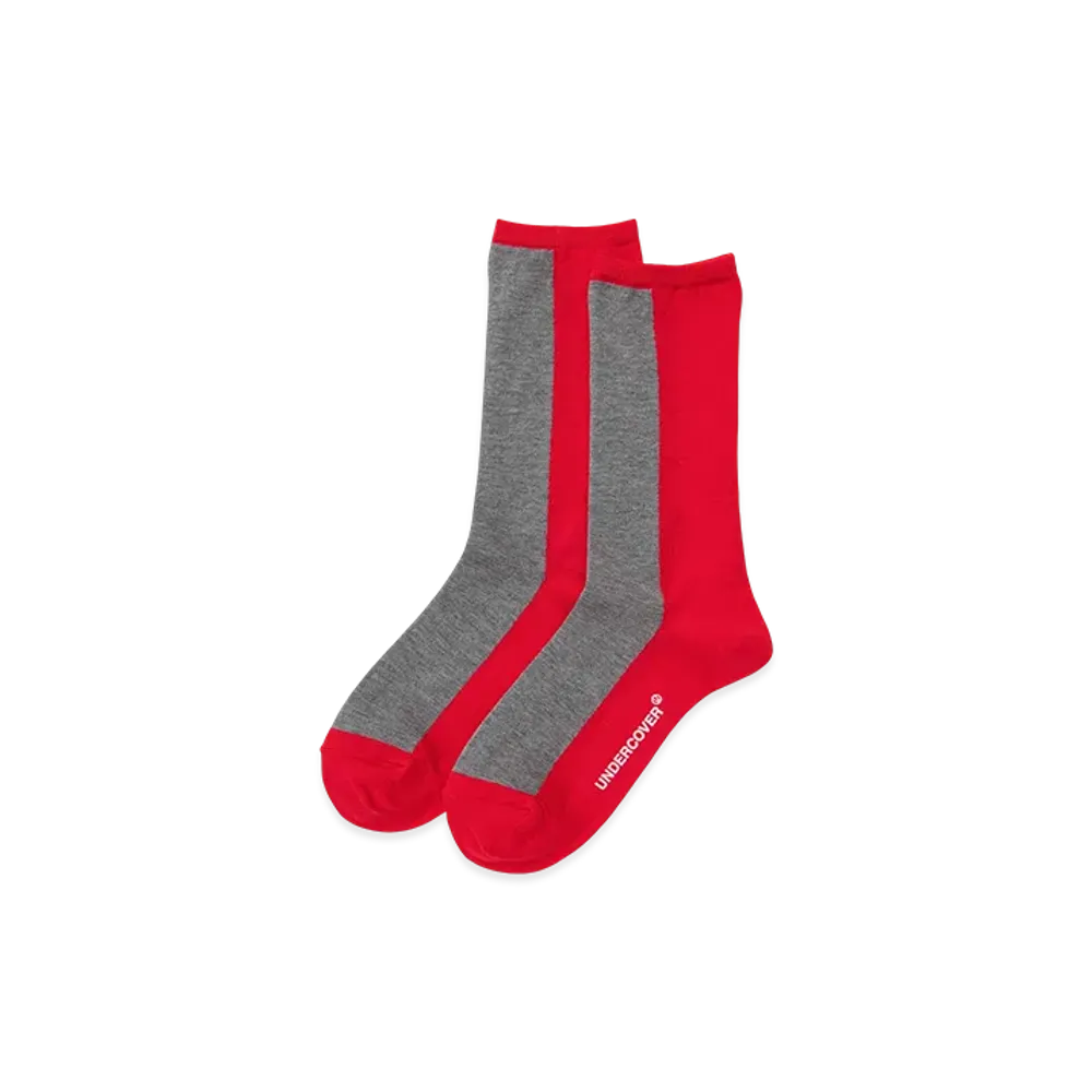 UNDERCOVER Cotton Polyester Sheer Socks "Red"