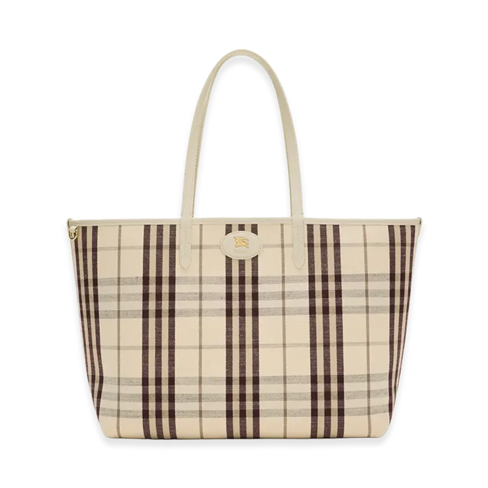 Burberry Women's Medium Reversible Bloomsbury Tote "Soap Beige/Light Beige"