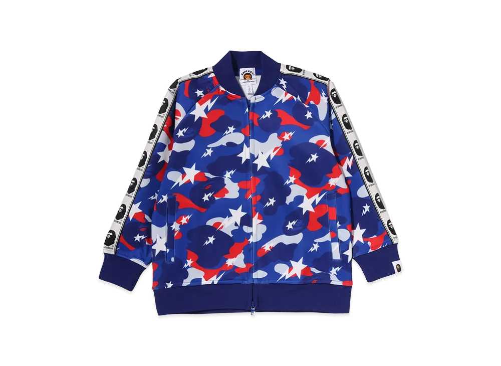 A BATHING APE Kids Sta Strike Camo Tape Track Jacket "Blue"