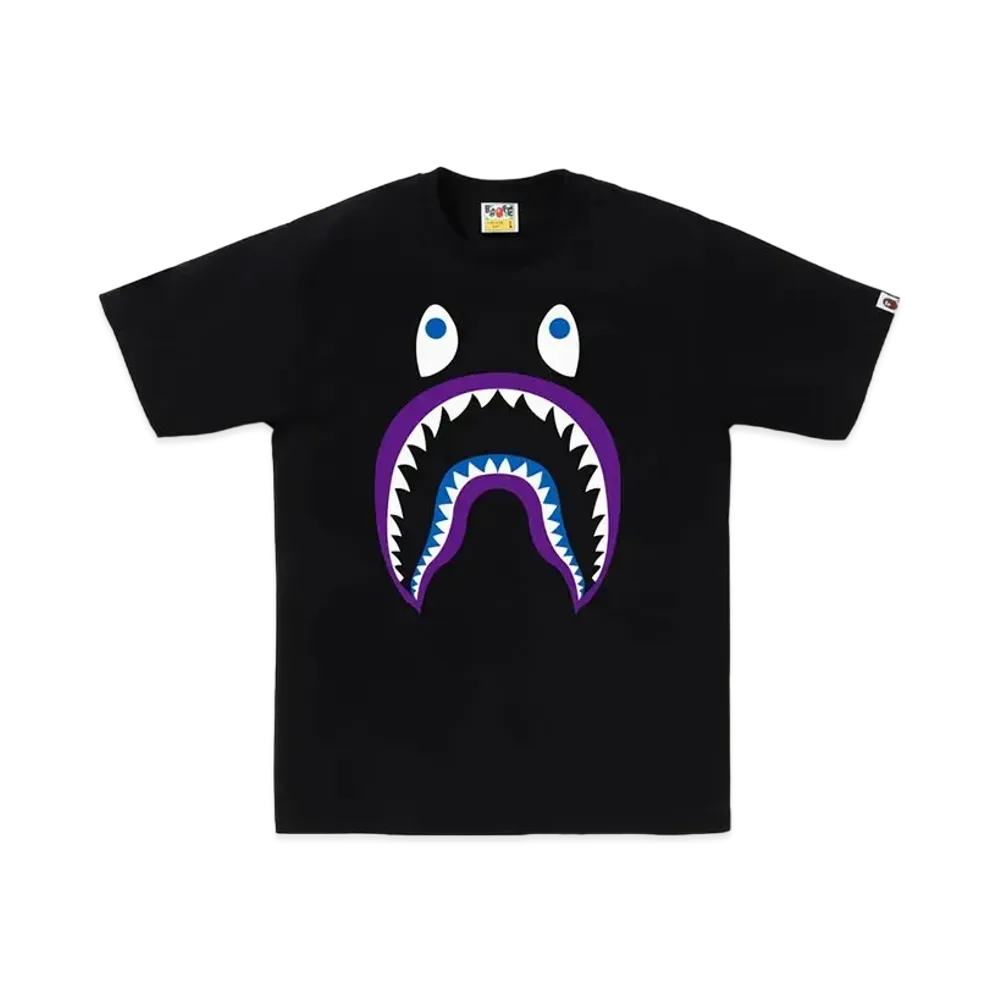 A BATHING APE Colors Shark Ponr Tee "Black"