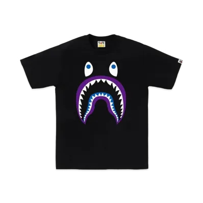 A BATHING APE Colors Shark Ponr Tee "Black"