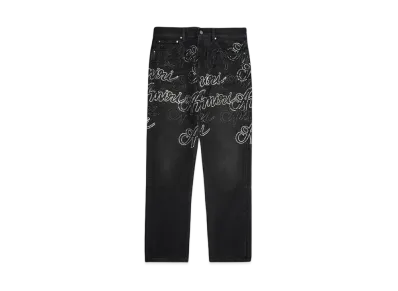 AMIRI SCRIPT CRYSTAL STRAIGHT "VINTAGE BLACK"