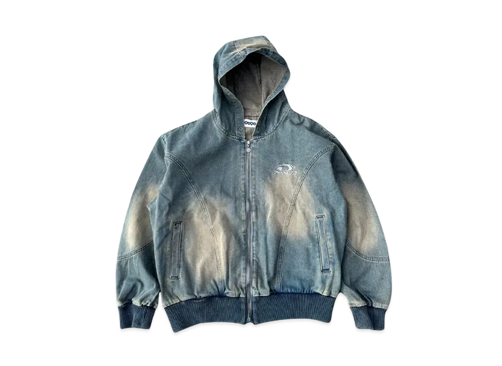 9090 Yoke Denim Zip Hoodie "SAND BEIGE"