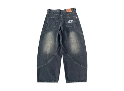 9090 Yoke Denim Ballon Pants "BLACK BEIGE"