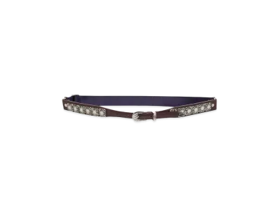 TOGA VIRILIS Concho leather belt "DARK RED"