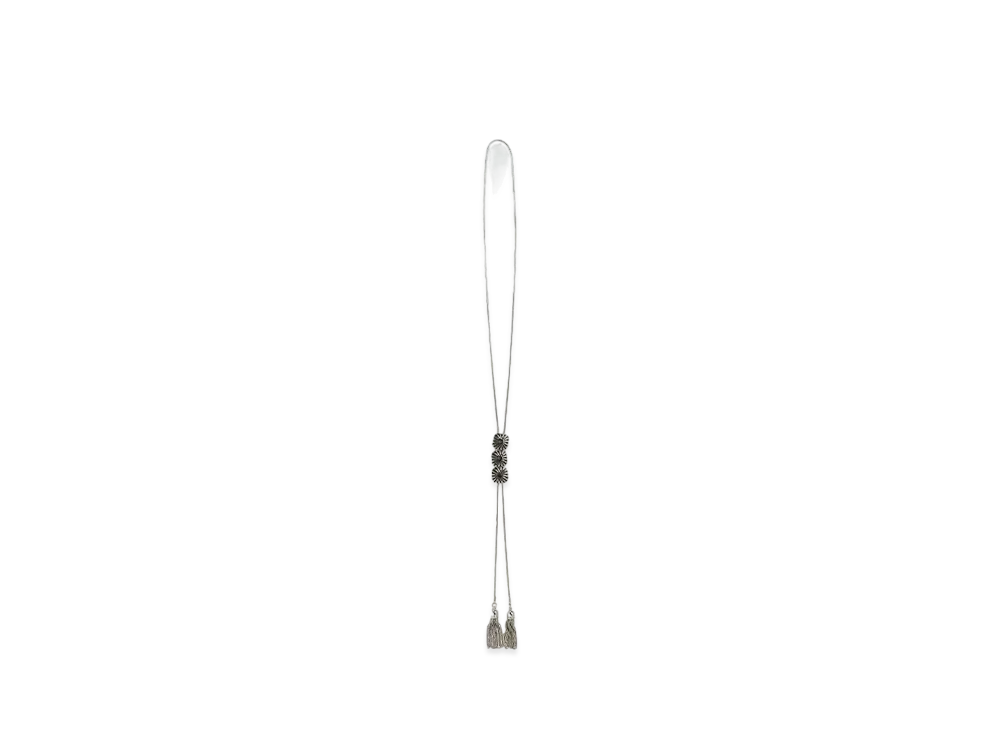 TOGA VIRILIS Metal fringe loop tie "SILVER"