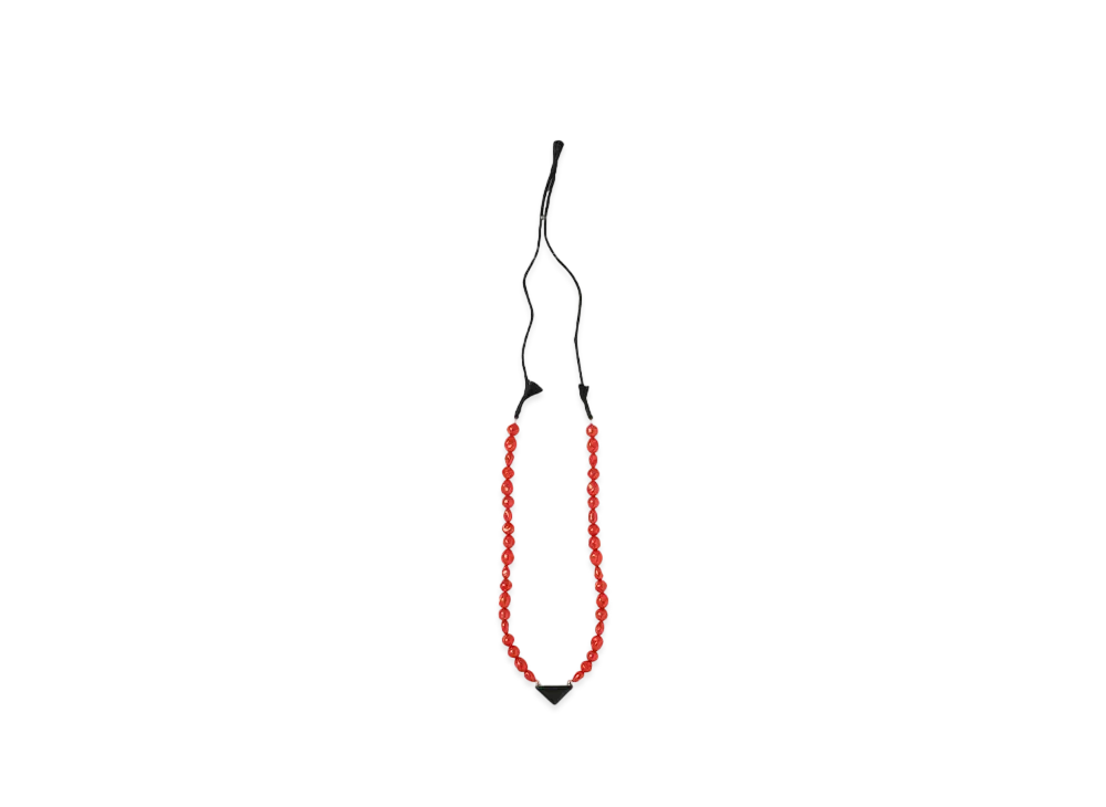 TOGA VIRILIS Triangle pearl necklace "RED"