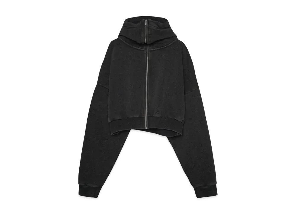 Entire Studios CROPPED FULL ZIP "WASHED BLACK"