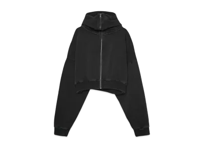 Entire Studios CROPPED FULL ZIP "WASHED BLACK"