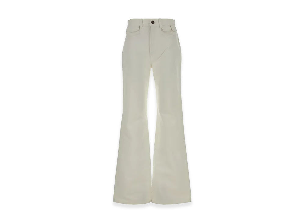 Chloe Women's Jeans Flare A Vita Alta In Denim "White"
