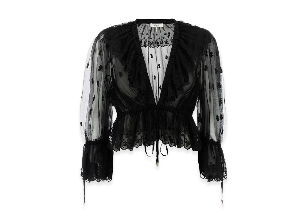 Chloe Women's Tulle Top "Black"
