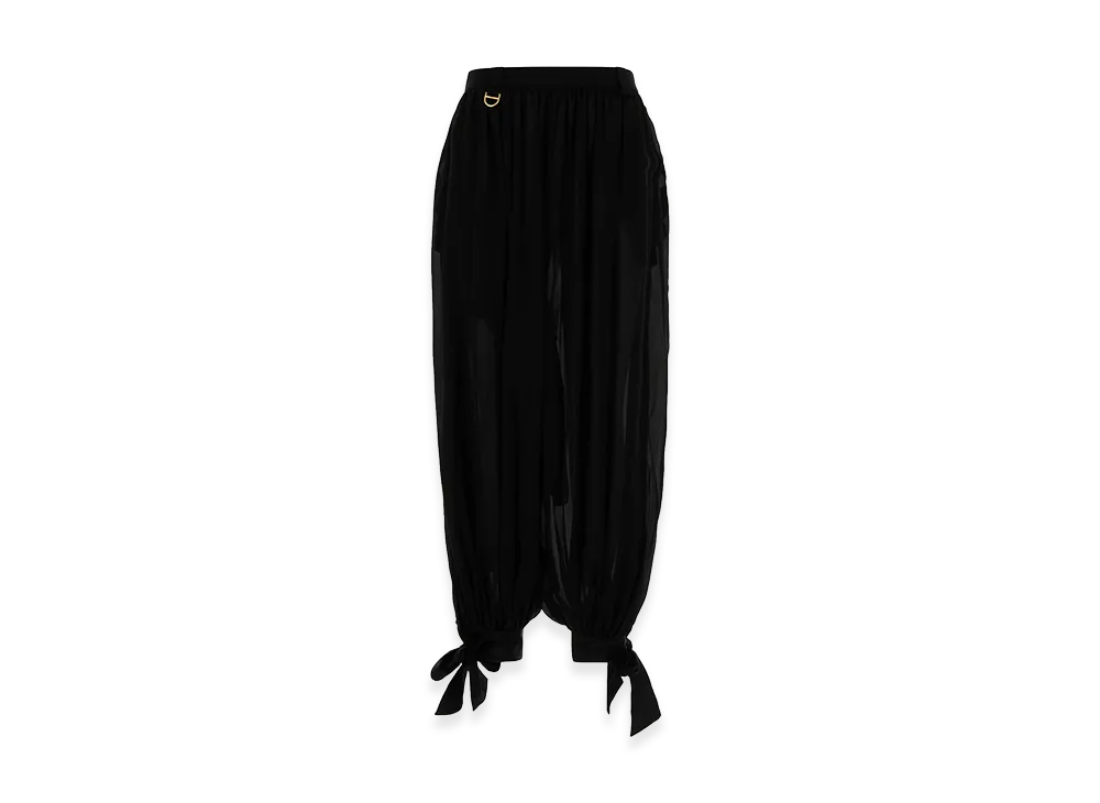 Chloe Women's Pleated Flare Pants In Silk-Blend Material "Black"