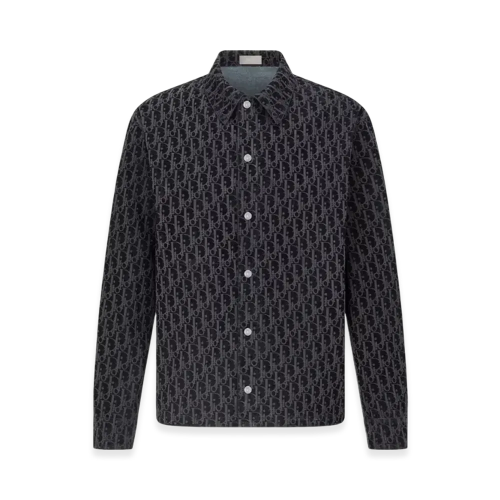 Dior Oblique Cotton Blend Twill Overshirt "Blue"