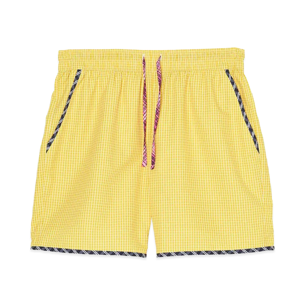 ZARA x Bad Bunny Benito Antonio Contrast Check Long Swimwear "Yellow"