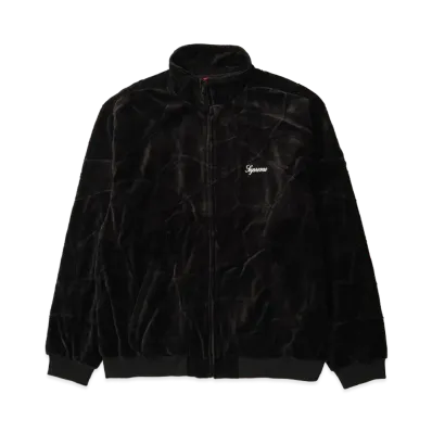 Supreme Patchwork Velour Track Jacket "Black"