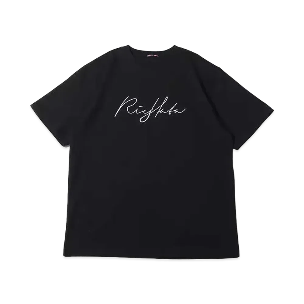 atmos pink x Riehata Logo Embroidery Big T-Shirt "Black"