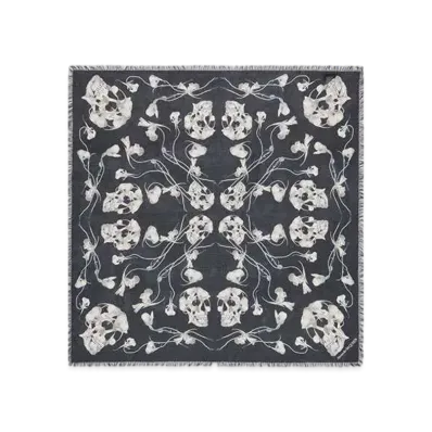 Alexander McQUEEN Ironed Flower Foulard "Black/Ivory"