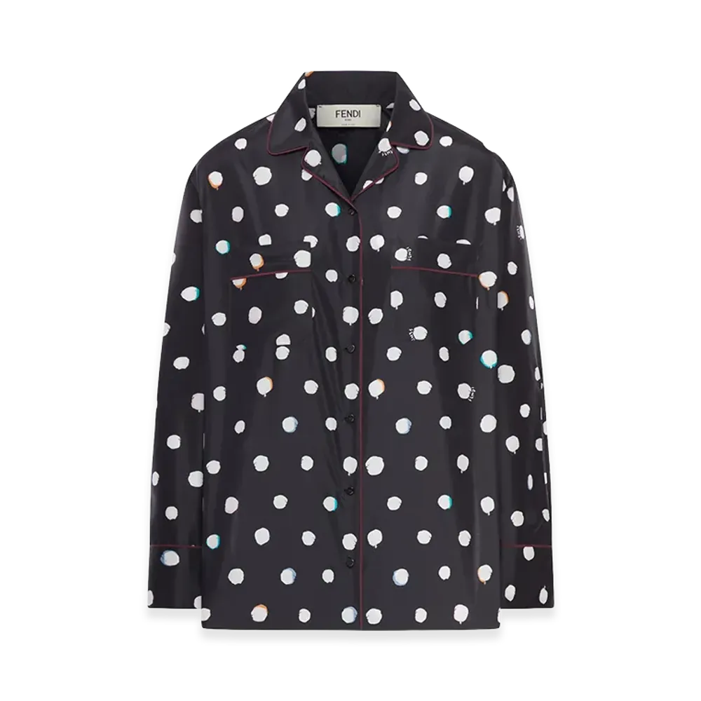 FENDI Women's Printed Taffeta Shirt "Black"