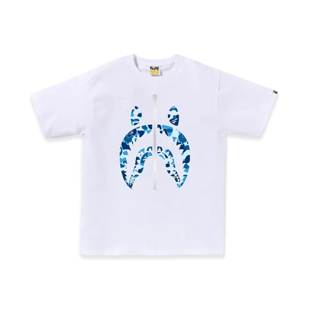 A BATHING APE ABC Camo Shark Tee "White/Blue"