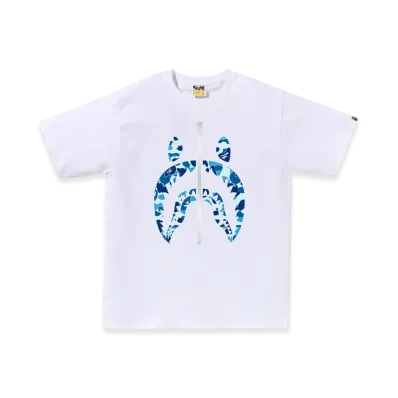A BATHING APE ABC Camo Shark Tee "White/Blue"