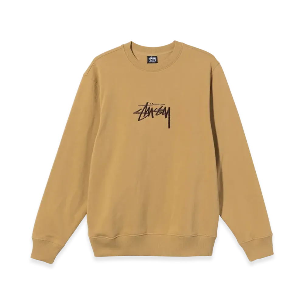 Stussy Stock Embroidered Crew "Khaki"