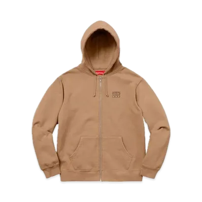 Supreme World Famous Zip Up Hooded Sweatshirt "Brown"