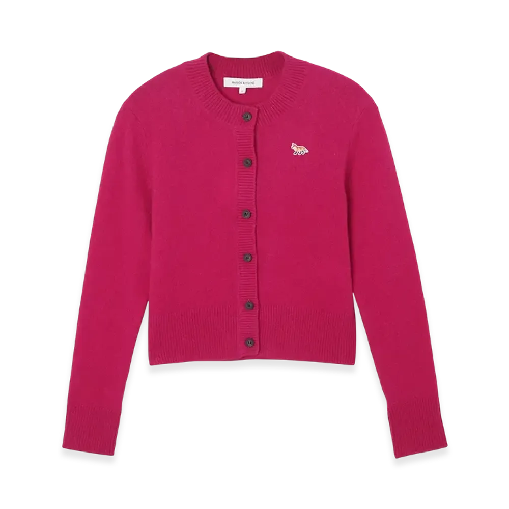 Maison Kitsune Baby Fox Patch Fit Cardigan "Fuchsia"