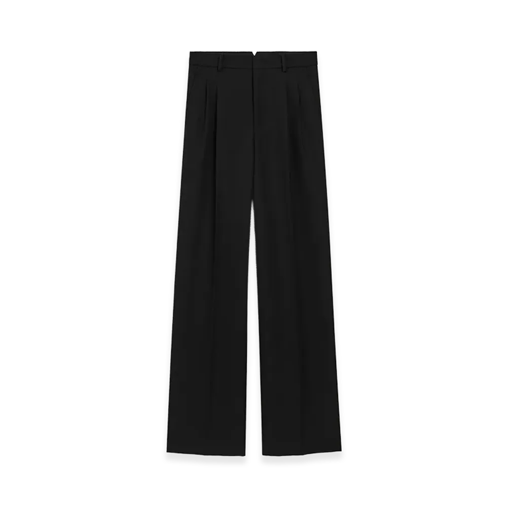 AMI PARIS Wool Straight Trousers "Black"