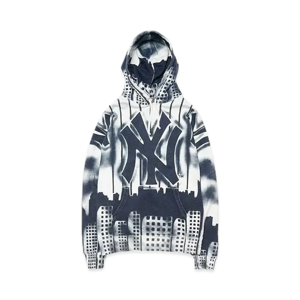 Supreme New York Yankees Airbrush Hooded Sweatshirt "White"