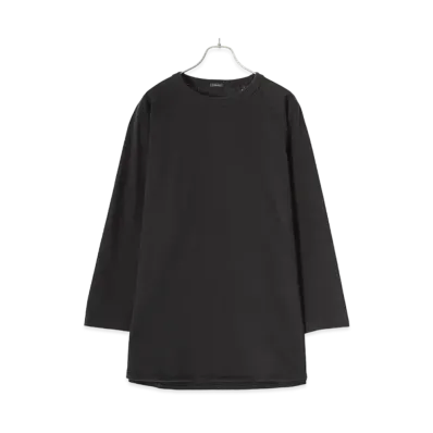 COMOLI Cotton Jersey Baseball T-shirt "Fade Black"