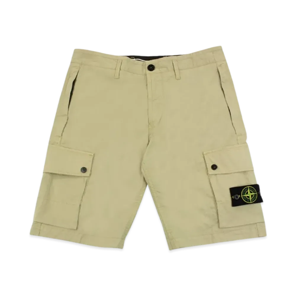 Stone Island L1110 Supima Cotton Cargo Bermuda Shorts - 24SS "Sand"