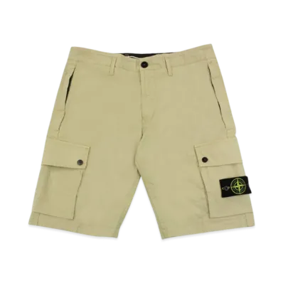 Stone Island L1110 Supima Cotton Cargo Bermuda Shorts - 24SS "Sand"