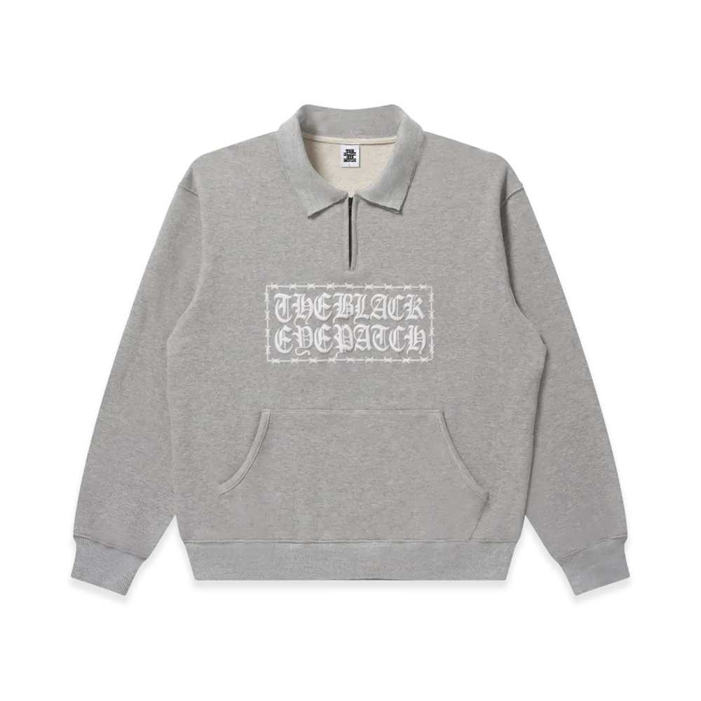 BlackEyePatch Barbed Wire Logo Kobe Terry Half Zip Sweat "Heather Gray"