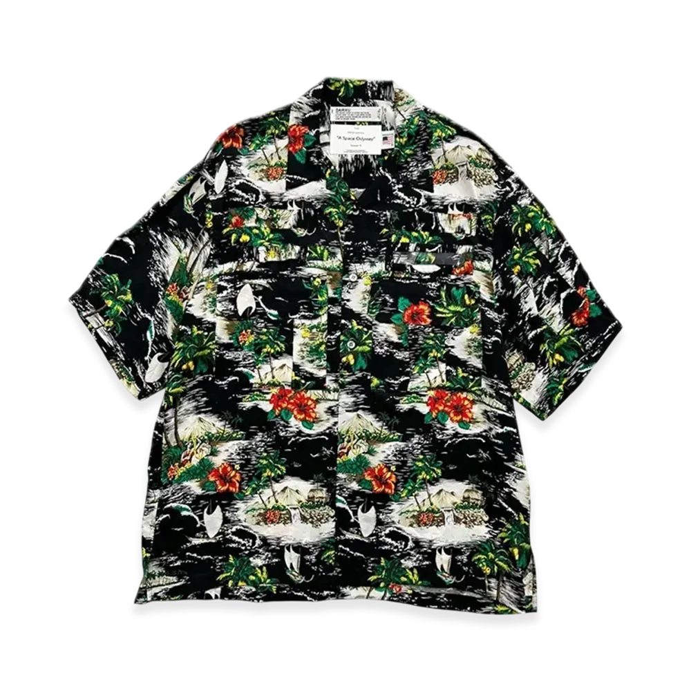 DAIRIKU "Brett" Engineer Aloha Shirt "Black"