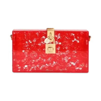 Dolce&Gabbana Dolce Box Clutch Resin Glass & Race "Red"