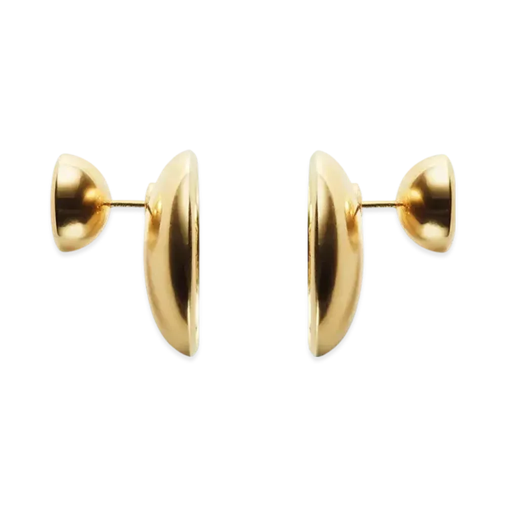 Bottega Veneta Concave Earrings "Yellow Gold"