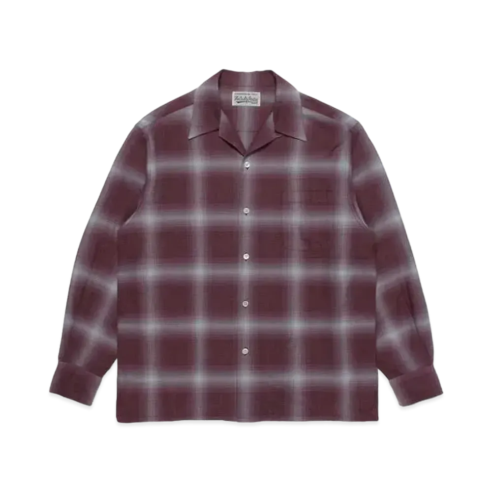 WACKO MARIA Check Open Collar Shirt #1 "Red"