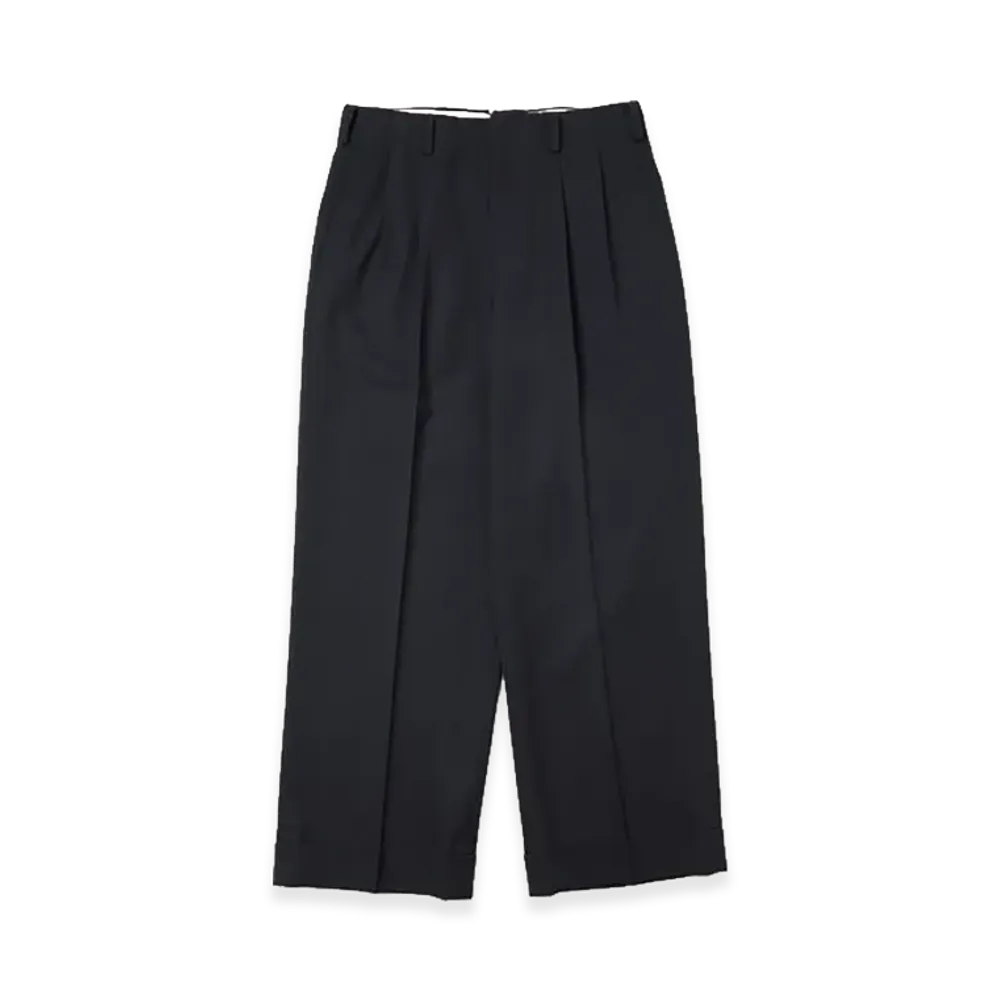 A.PRESSE Wool Wide Tapered Trousers "Navy"