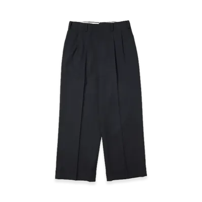 A.PRESSE Wool Wide Tapered Trousers "Navy"