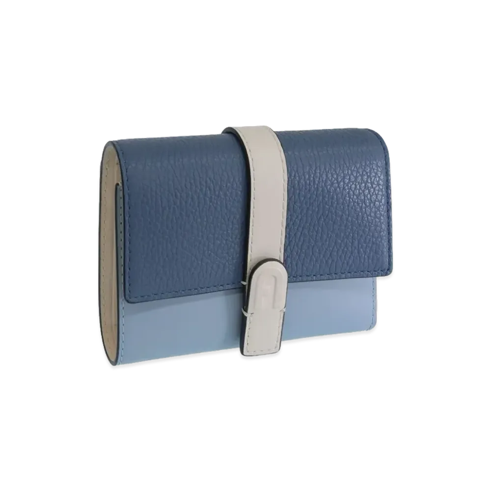 FURLA Grazia Compact Wallet Trifold "Blue"